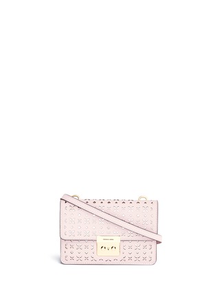 Main View - Click To Enlarge - MICHAEL KORS - 'Sloan' small floral perforated leather crossbody