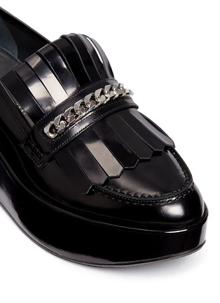 Detail View - Click To Enlarge - STUART WEITZMAN - 'BMOC' kiltie flap patent leather platform loafers
