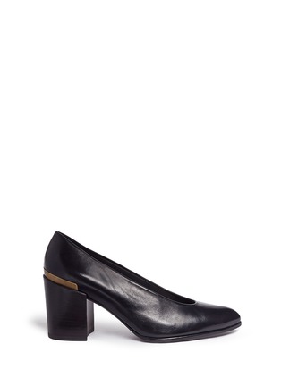 Main View - Click To Enlarge - STUART WEITZMAN - 'Choke Up' chunky heel leather pumps