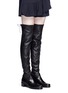 Figure View - Click To Enlarge - STUART WEITZMAN - 'Midland' stretch leather thigh high boots