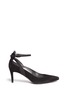 Main View - Click To Enlarge - STUART WEITZMAN - 'Take A Bow' contrast strap suede pumps