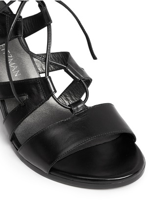 Detail View - Click To Enlarge - STUART WEITZMAN - 'The Girl Bingo' lace-up leather sandals