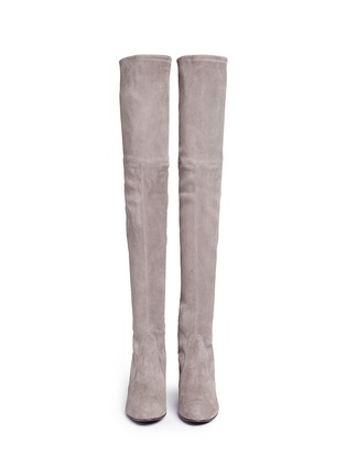 Front View - Click To Enlarge - STUART WEITZMAN - 'Highland' stretch suede thigh high boots