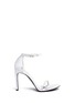 Main View - Click To Enlarge - STUART WEITZMAN - 'Nudist Song' crack effect metallic leather sandals