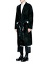 Front View - Click To Enlarge - SULVAM - Raw edge lining belted suede coat