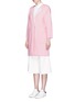 Front View - Click To Enlarge - MO&CO. - Collarless long knit coat