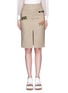 Main View - Click To Enlarge - MO&CO. - Badge appliqué cotton worker skirt