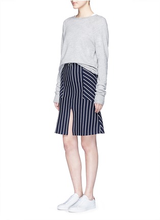 Figure View - Click To Enlarge - MO&CO. - Stripe flare skirt