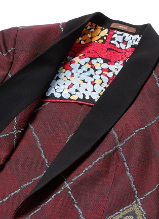 Detail View - Click To Enlarge - IBRIGU - One of a kind argyle pattern silk jacquard blazer