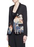 Front View - Click To Enlarge - IBRIGU - One of a kind traditional scenery print silk blazer