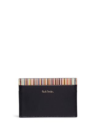 Main View - Click To Enlarge - PAUL SMITH - Stripe print leather cardholder