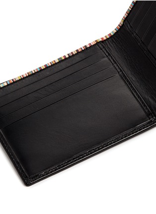 Detail View - Click To Enlarge - PAUL SMITH - Stripe print interior leather bifold wallet