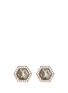 Main View - Click To Enlarge - MONIQUE PÉAN - Diamond slice hexagon 18k gold earrings