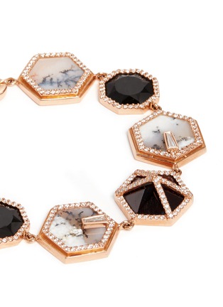 Detail View - Click To Enlarge - MONIQUE PÉAN - Diamond 18k recycled rose gold precious stone bracelet