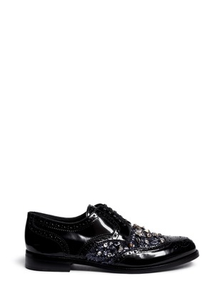 Main View - Click To Enlarge - - - 'Boy Girl' jewelled leather wingtip Derbies