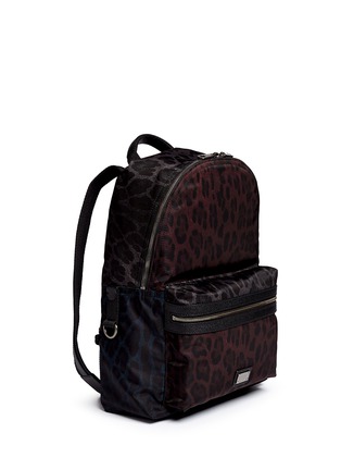 Figure View - Click To Enlarge - - - Leopard print nylon backpack
