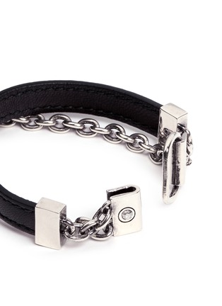 Detail View - Click To Enlarge - ALEXANDER MCQUEEN - Harness skull leather bracelet