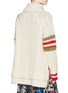 Back View - Click To Enlarge - PREEN BY THORNTON BREGAZZI - 'Harley' stripe cable knit wool sweater