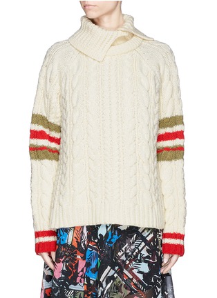 Main View - Click To Enlarge - PREEN BY THORNTON BREGAZZI - 'Harley' stripe cable knit wool sweater