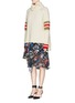 Figure View - Click To Enlarge - PREEN BY THORNTON BREGAZZI - 'Harley' stripe cable knit wool sweater