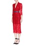 Figure View - Click To Enlarge - PREEN BY THORNTON BREGAZZI - 'Sloane' stripe trim zip lace dress