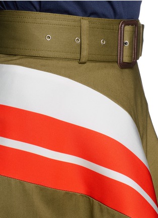 Detail View - Click To Enlarge - PREEN BY THORNTON BREGAZZI - 'Grove' stripe cotton twill A-line skirt
