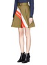 Front View - Click To Enlarge - PREEN BY THORNTON BREGAZZI - 'Grove' stripe cotton twill A-line skirt