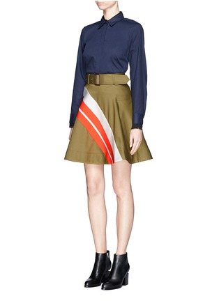 Figure View - Click To Enlarge - PREEN BY THORNTON BREGAZZI - 'Grove' stripe cotton twill A-line skirt