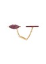 Main View - Click To Enlarge - DELFINA DELETTREZ - 'Two in One Lips' ruby 18k yellow gold linked two finger ring