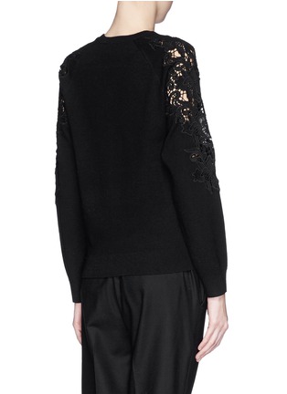 Back View - Click To Enlarge - THEORY - 'Treston' guipure lace panel sweater