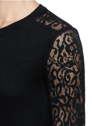 Detail View - Click To Enlarge - THEORY - 'Vessra' burnout lace effect sweater