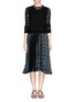 Figure View - Click To Enlarge - THEORY - 'Vessra' burnout lace effect sweater