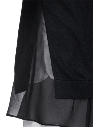 Detail View - Click To Enlarge - THEORY - 'Haveera' silk chiffon insert knit cardigan