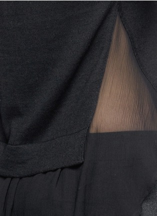 Detail View - Click To Enlarge - THEORY - 'Umalda' silk chiffon insert knit top
