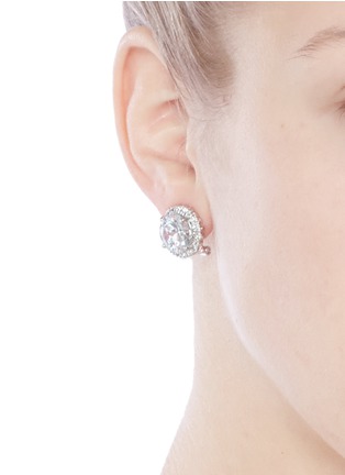 Figure View - Click To Enlarge - CZ BY KENNETH JAY LANE - Cubic zirconia pavé earrings