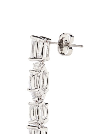 Detail View - Click To Enlarge - CZ BY KENNETH JAY LANE - Pear cut cubic zirconia linear drop earrings