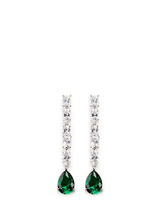 Main View - Click To Enlarge - CZ BY KENNETH JAY LANE - Pear cut cubic zirconia linear drop earrings