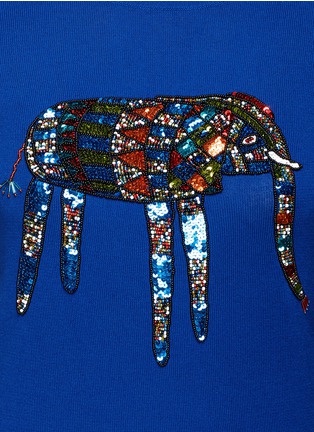 Detail View - Click To Enlarge - MARKUS LUPFER - 'Tribal Elephant' sequin Emma sweater