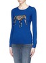 Front View - Click To Enlarge - MARKUS LUPFER - 'Tribal Elephant' sequin Emma sweater