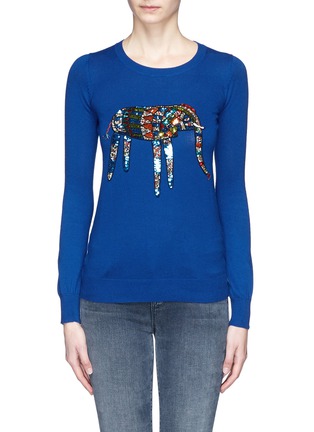 Main View - Click To Enlarge - MARKUS LUPFER - 'Tribal Elephant' sequin Emma sweater