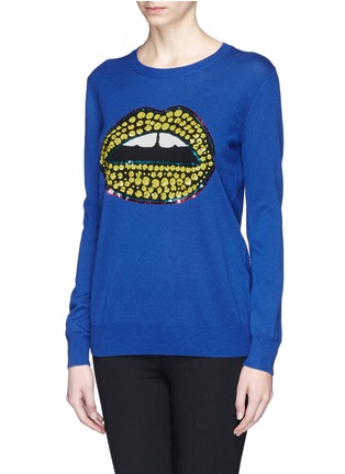 Front View - Click To Enlarge - MARKUS LUPFER - 'Lara Lip' sequin Joey sweater