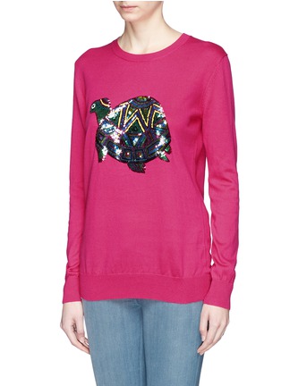 Front View - Click To Enlarge - MARKUS LUPFER - 'Tribal Turtle' sequin Natalie sweater