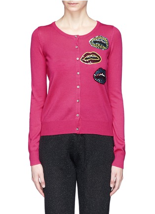 Main View - Click To Enlarge - MARKUS LUPFER - 'Tribal Sequin Mini Lips' April cardigan