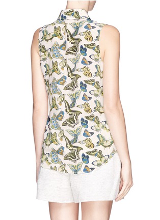 Back View - Click To Enlarge - EQUIPMENT - 'Colleen' butterfly print sleeveless shirt