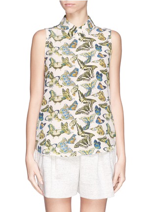 Main View - Click To Enlarge - EQUIPMENT - 'Colleen' butterfly print sleeveless shirt