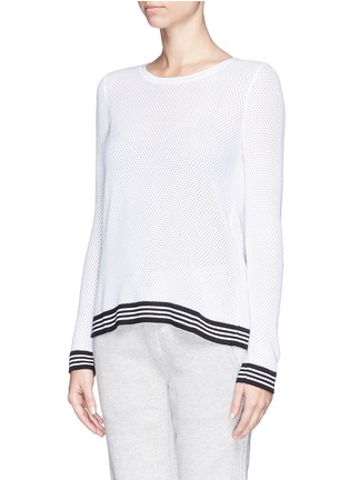 Front View - Click To Enlarge - RAG & BONE - 'Nikki' contrast stripe perforated sweater