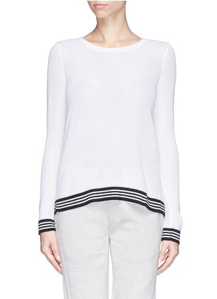 Main View - Click To Enlarge - RAG & BONE - 'Nikki' contrast stripe perforated sweater