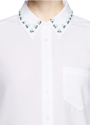 Detail View - Click To Enlarge - EQUIPMENT - Brett jewel collar silk shirt