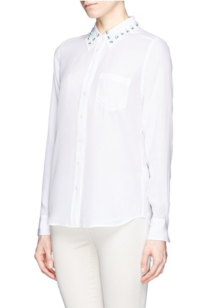Front View - Click To Enlarge - EQUIPMENT - Brett jewel collar silk shirt