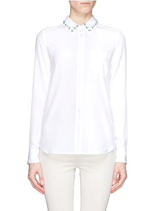 Main View - Click To Enlarge - EQUIPMENT - Brett jewel collar silk shirt